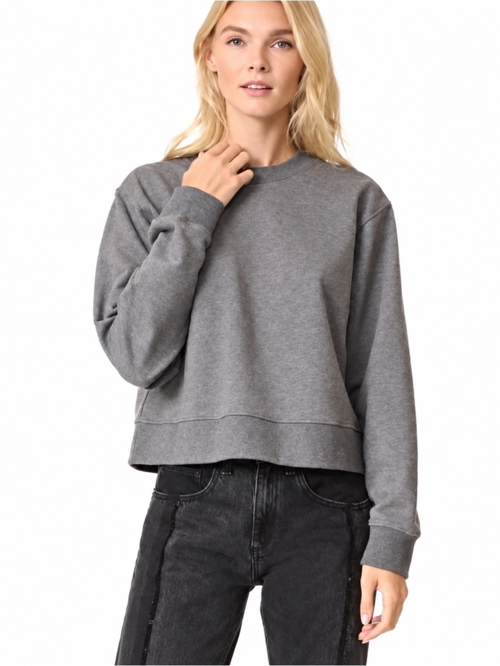 T By Alexander Wang Tie Back Cropped Sweatshirt
